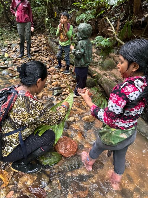 Sinchi kids playing in the forest